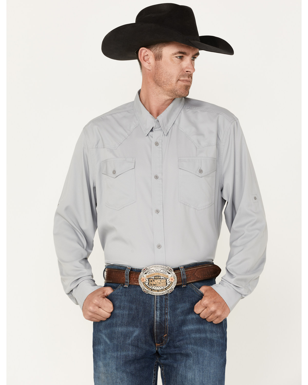 RANK 45® Men's Roughie Performance Long Sleeve Western Button-Down Shirt