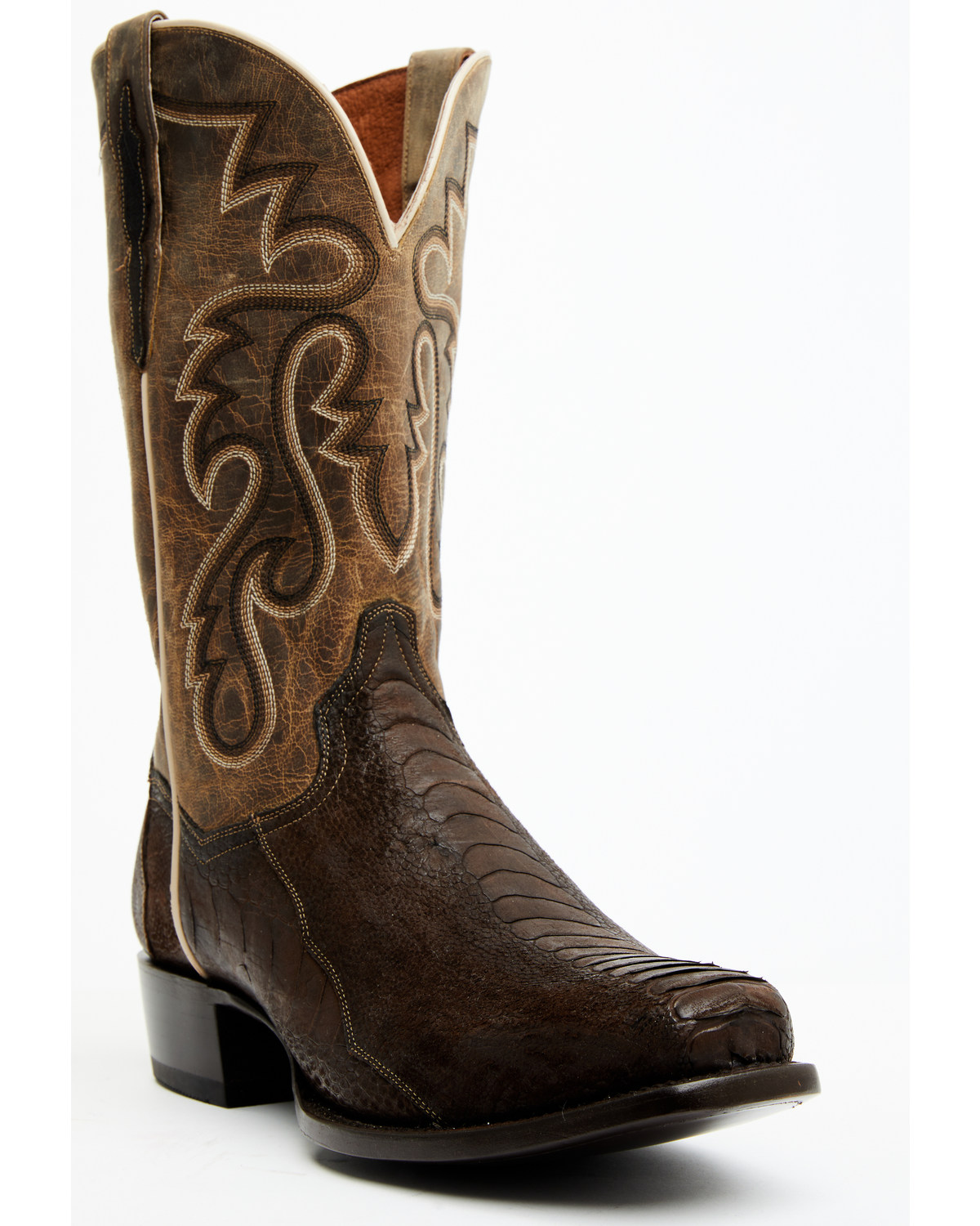 Dan Post Men's Exotic Ostrich Leg Western Boots - Square Toe