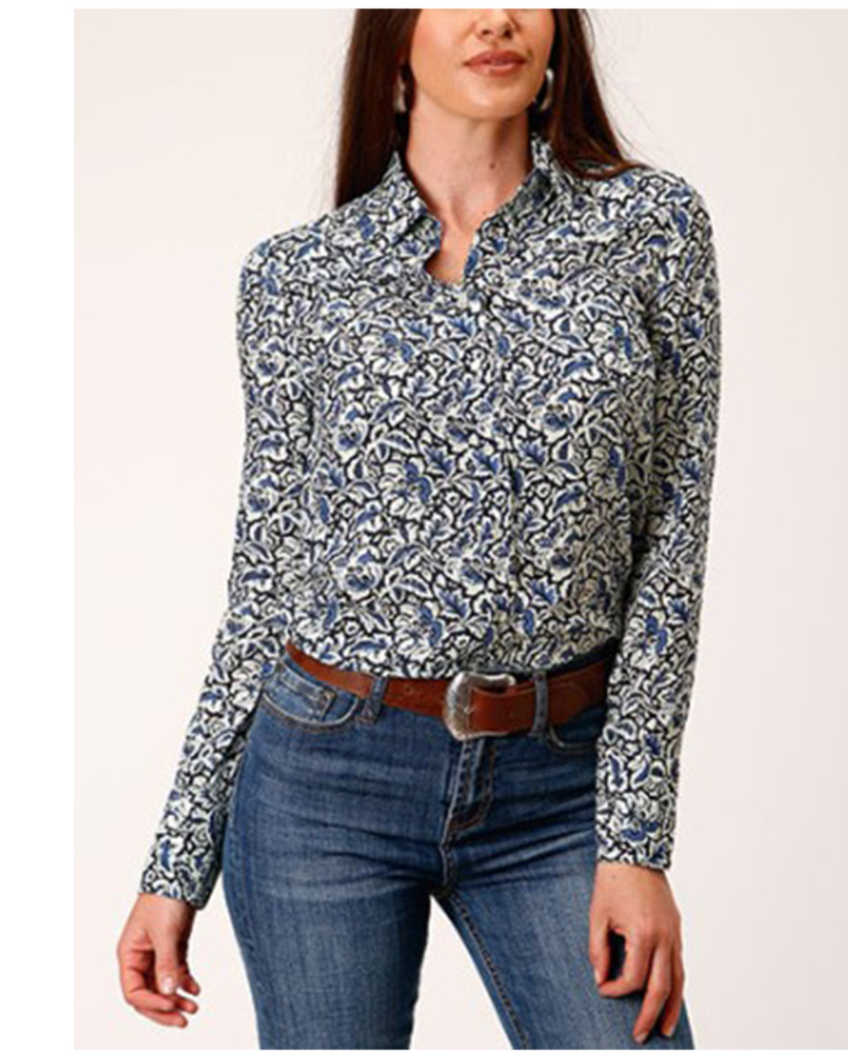 Stetson Women's Floral Print Long Sleeve Snap Western Shirt