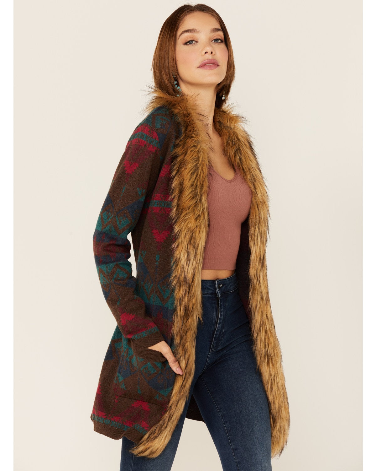 Berlin Brown Blanket Cardigan | Boot Barn