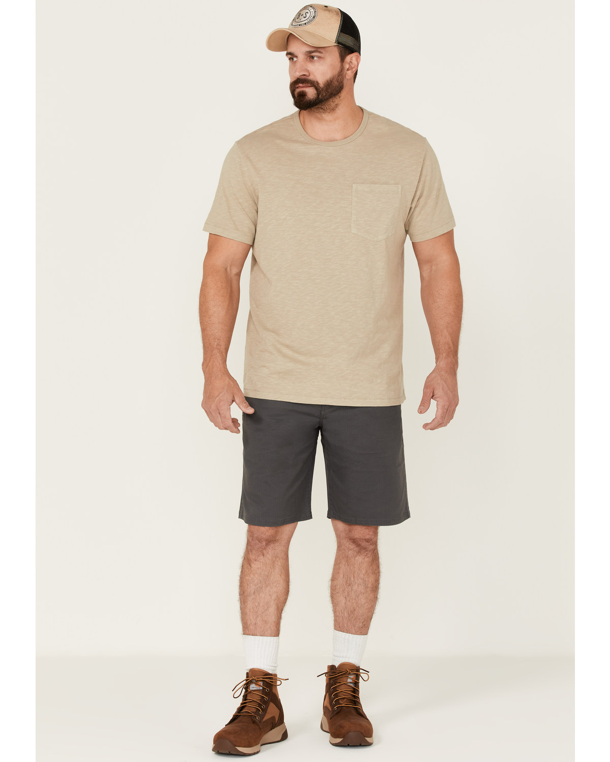 Brothers and Sons Men's Weathered Ripstop Stretch Slim Shorts