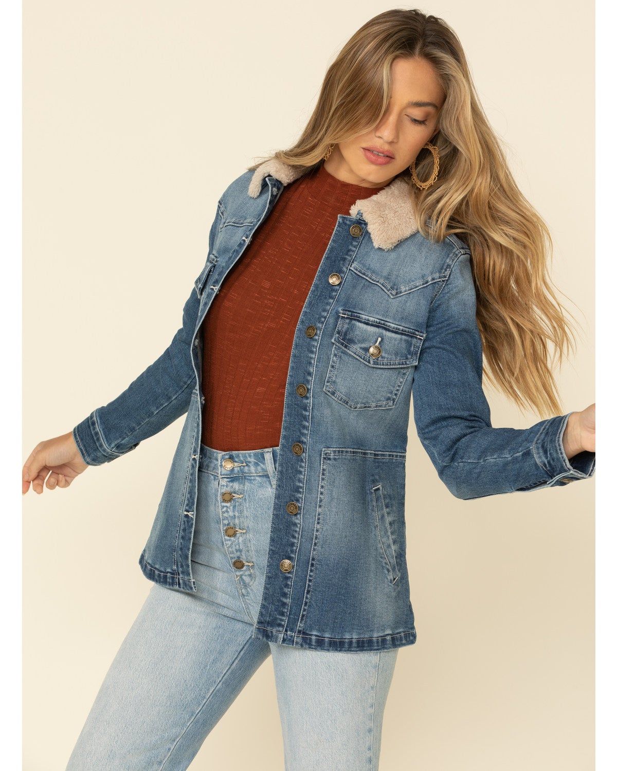 Short Denim Sherpa Lined Coat | Boot Barn