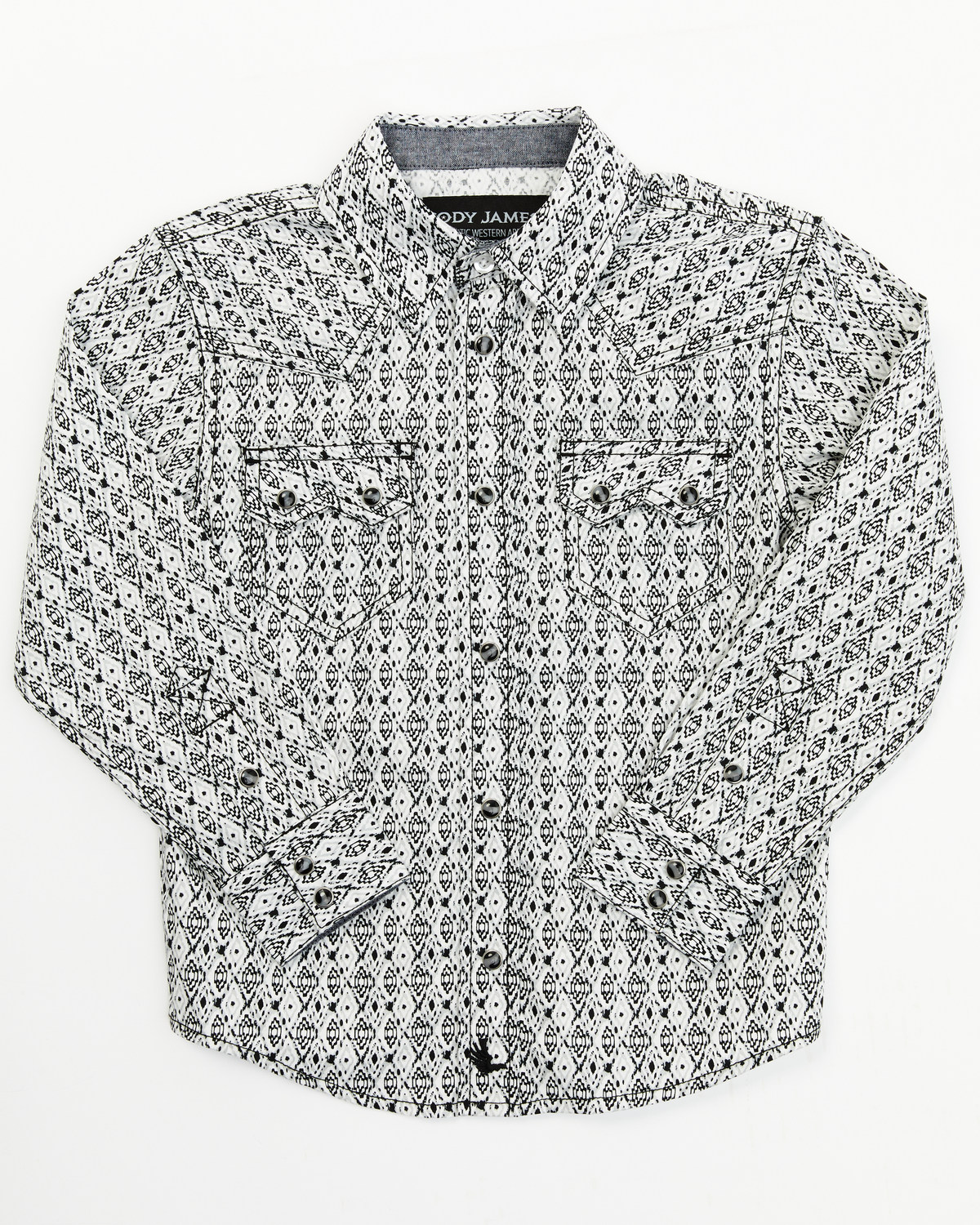 Cody James Toddler Boys' Diamond Print Long Sleeve Snap Shirt