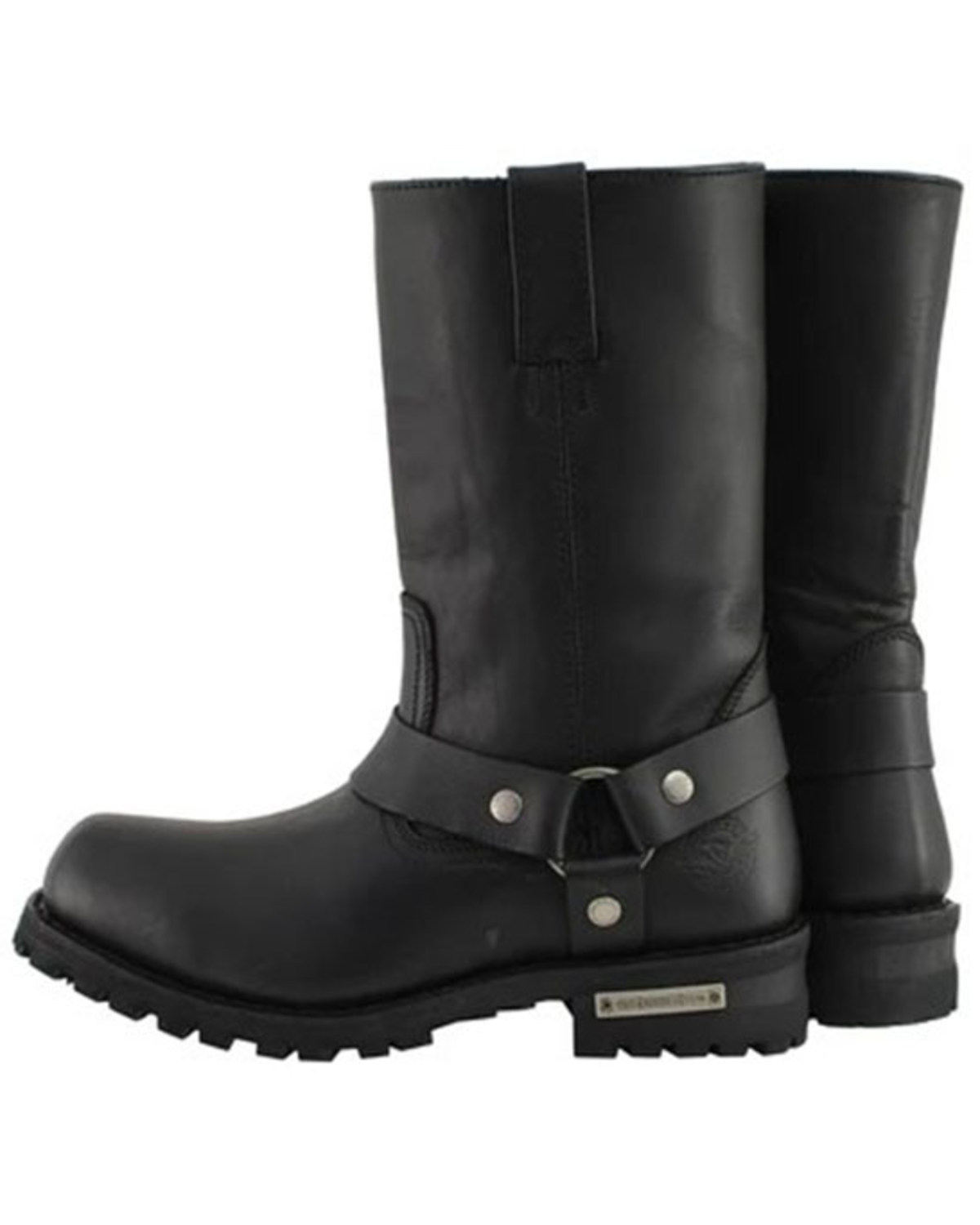 FRYE DISTRESSED BROWN Leather Square Toe Harness Motorcycle Boots