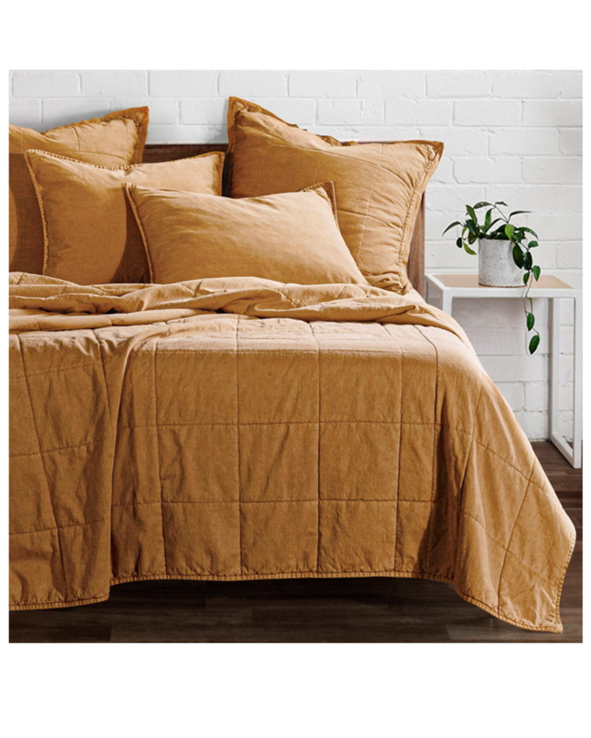 HiEnd Accents Terracotta Stonewashed Cotton Canvas King Coverlet Set