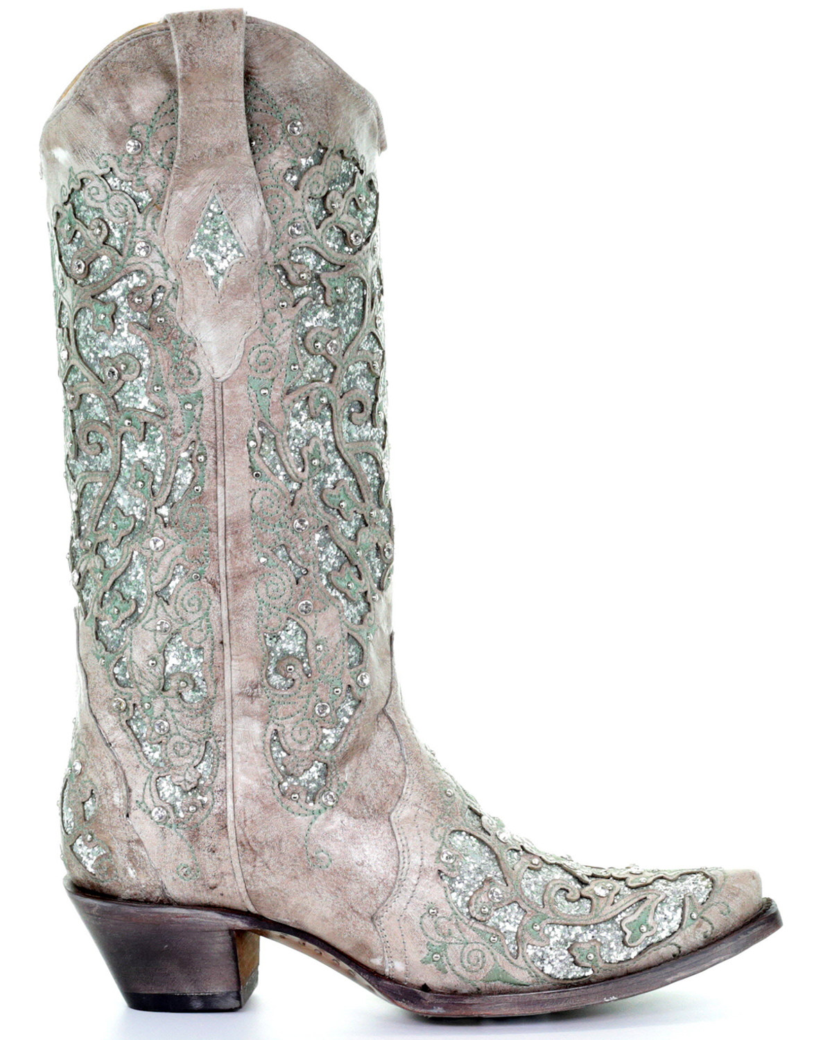 Corral Women's Glitter Inlay and Crystals Western Boots Boot Barn