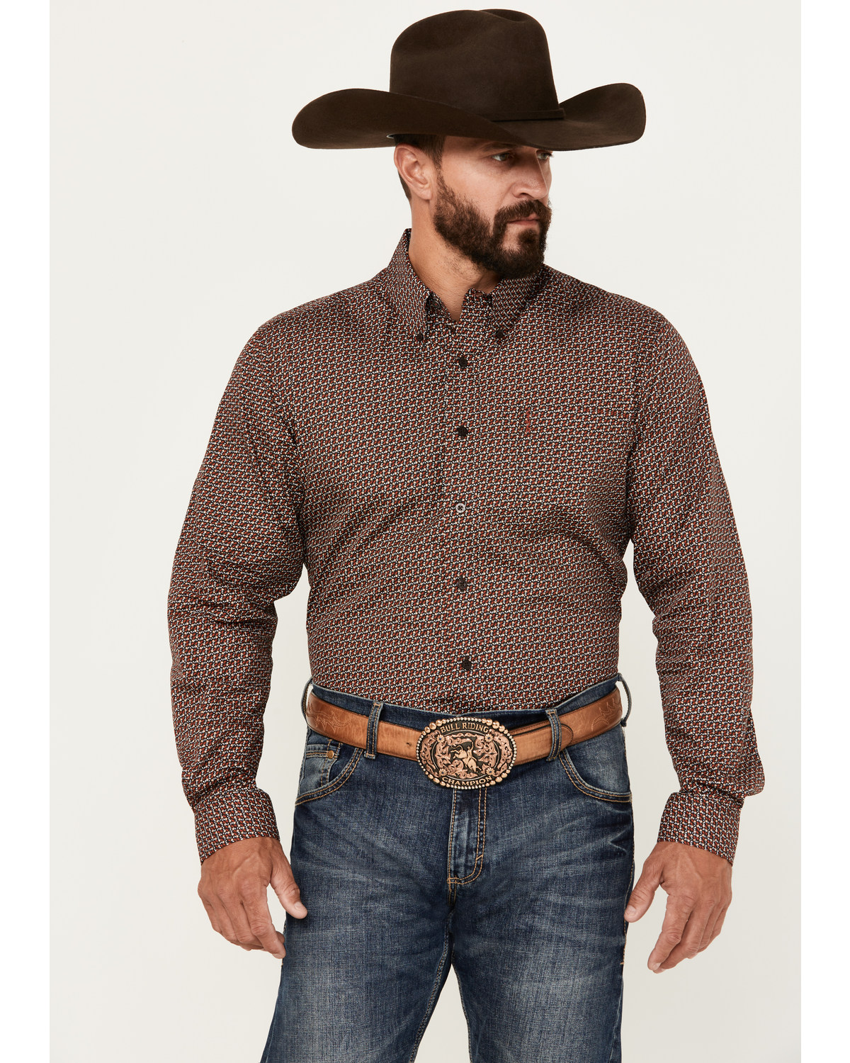 Cinch Men's Printed Long Sleeve Button-Down Shirt
