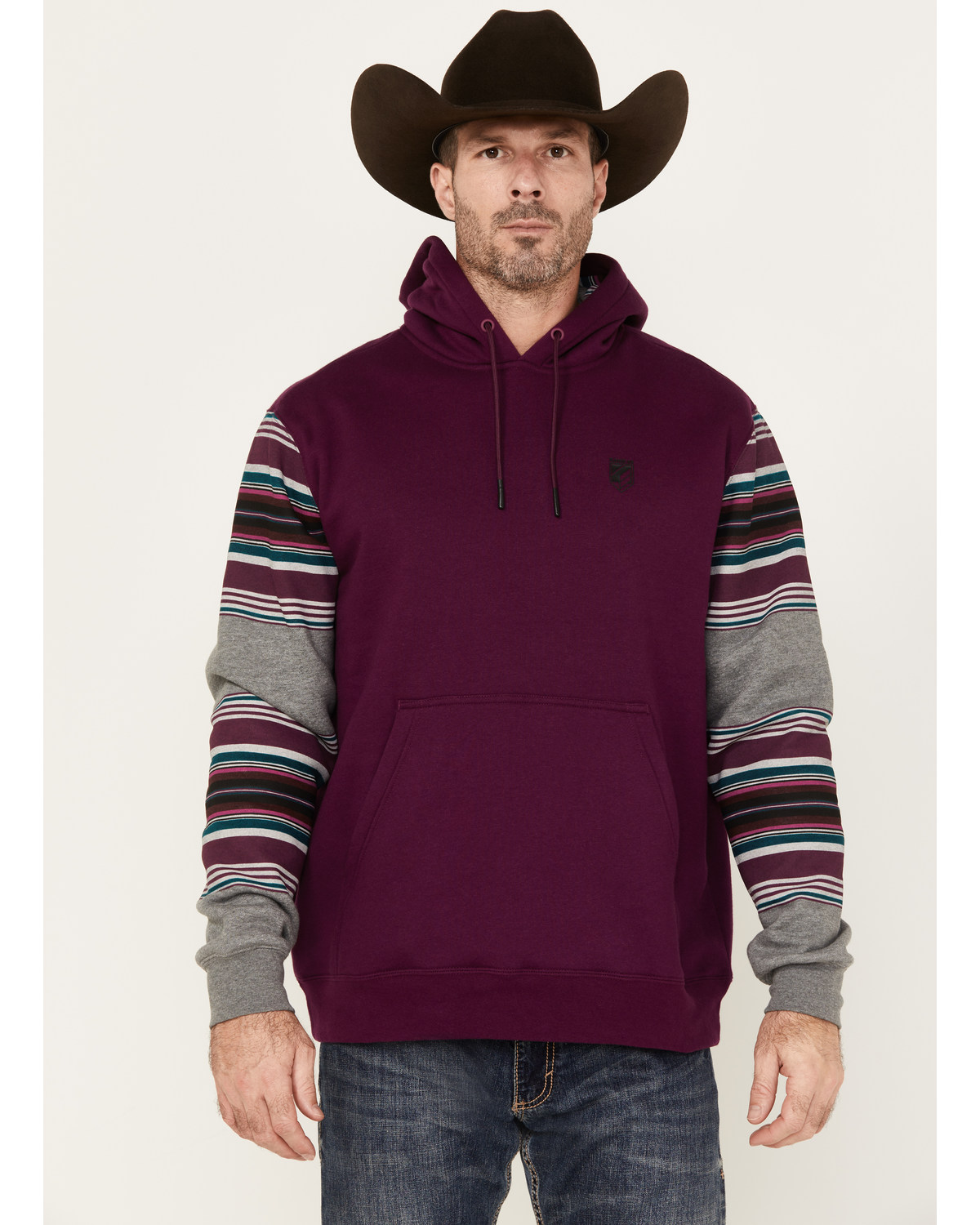 RANK 45® Renegade Striped Sleeve Hooded Sweatshirt