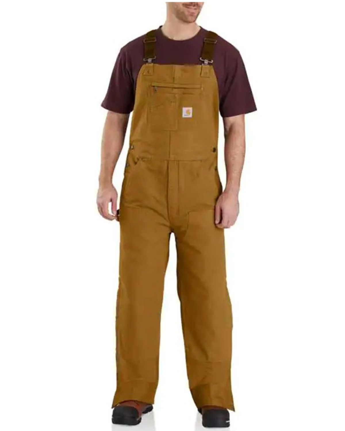 Carhartt Men's Quilt Lined Washed Bib Work Overalls - Tall