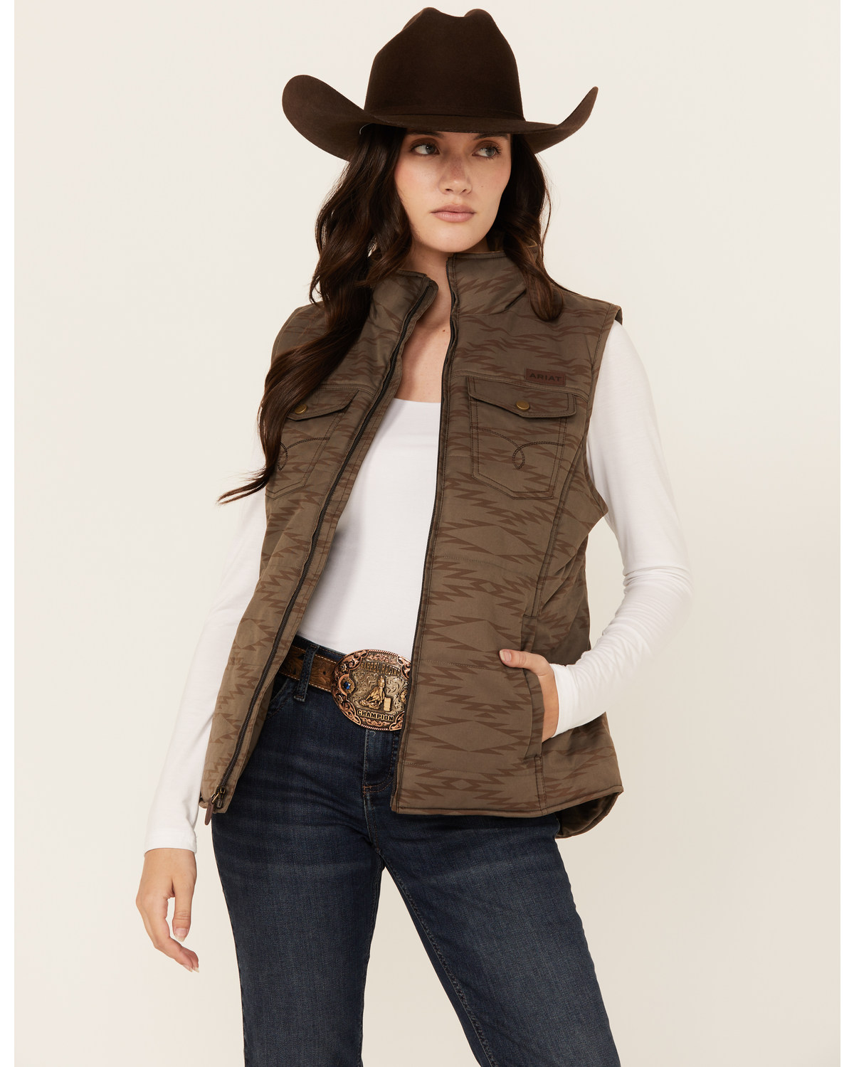 Ariat Women s Southwestern Print Quilted Vest Boot Barn in Tustin CA