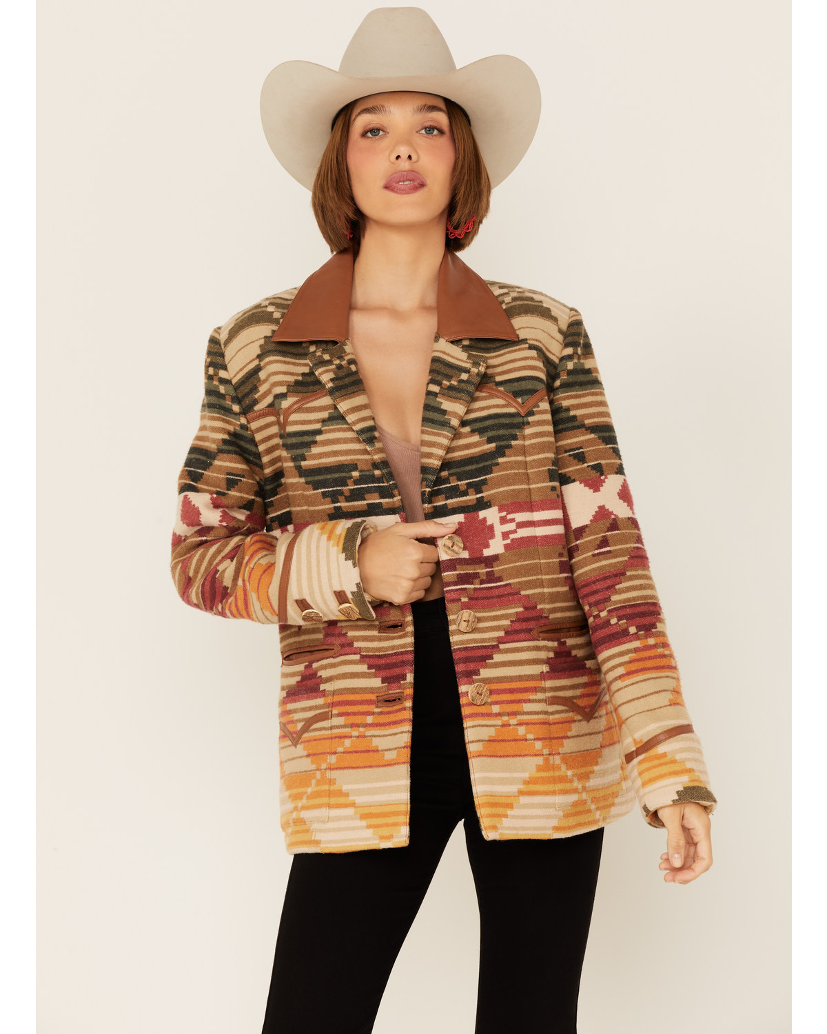 Double D Ranch Women's Serape Embroidered Blanket Jacket