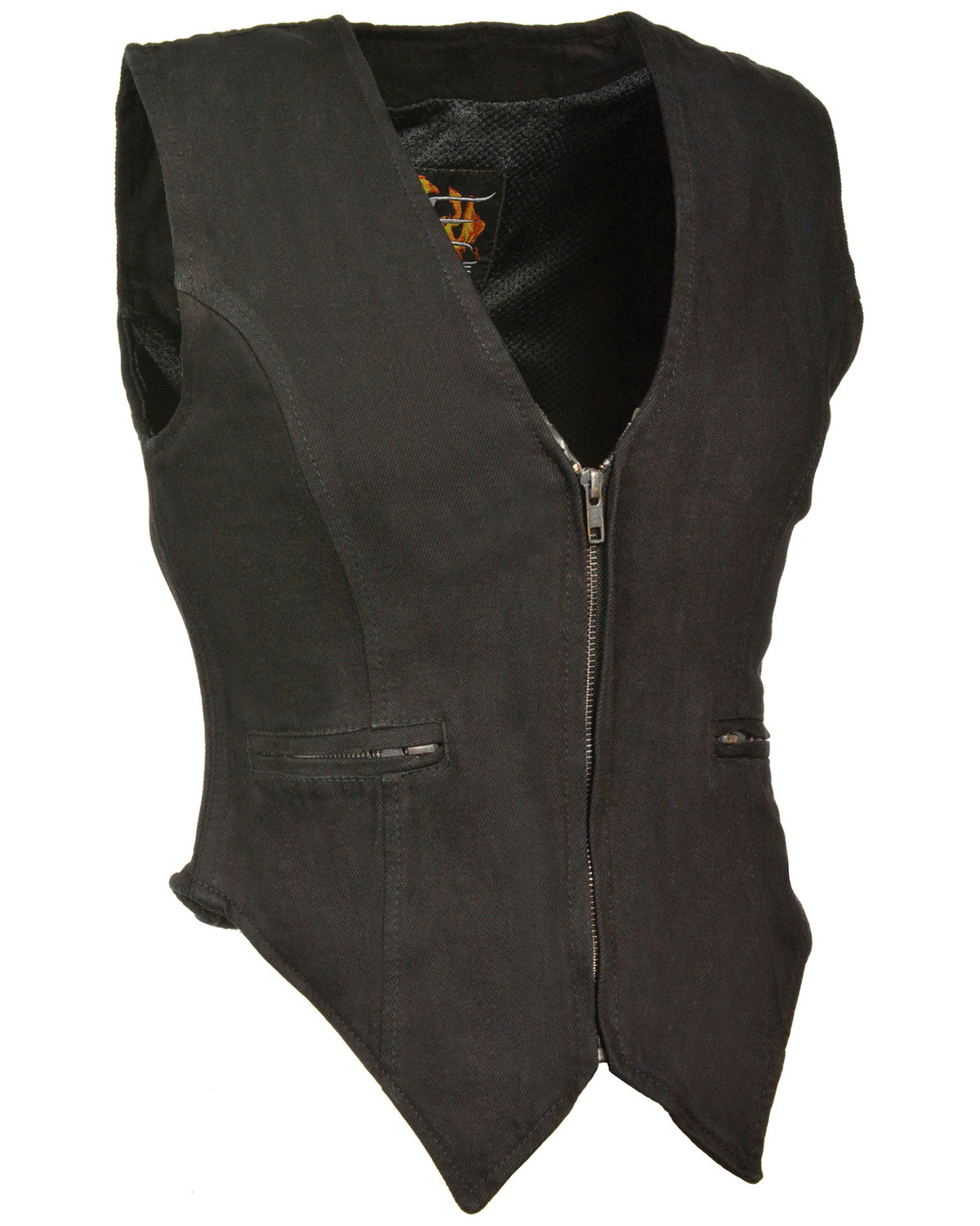 Milwaukee Leather Women's Side Stretch Zipper Front Denim Vest