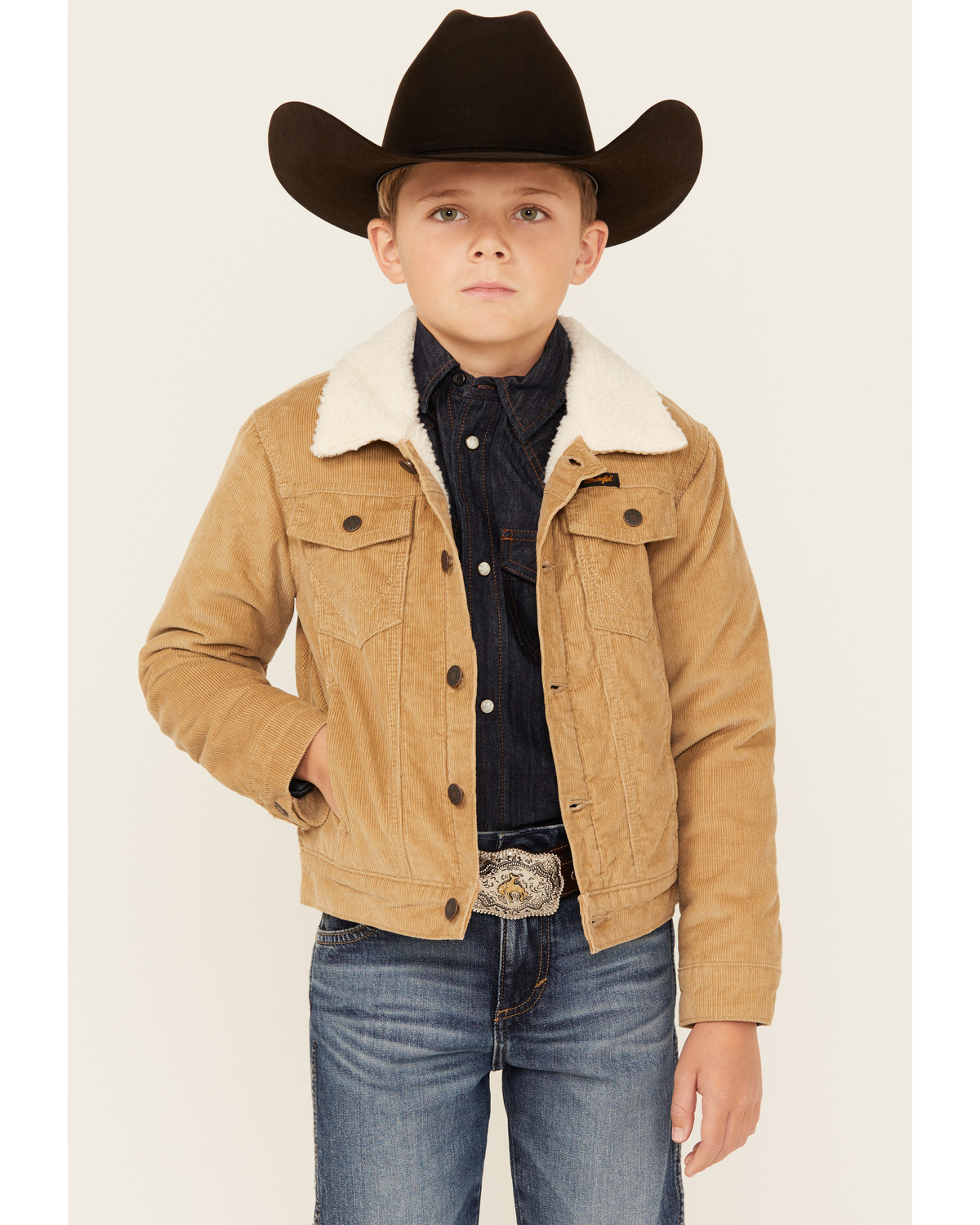 Wrangler Boys' Sherpa Lined Corduroy Jacket