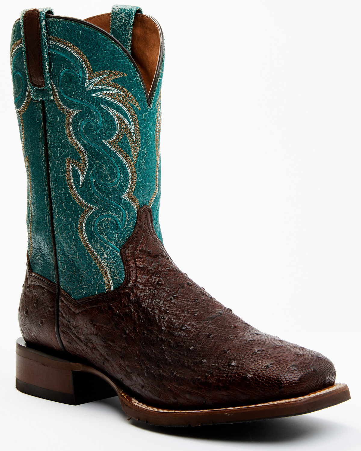 Dan Post Men's Exotic Full-Quill Ostrich Western Boots - Broad Square Toe