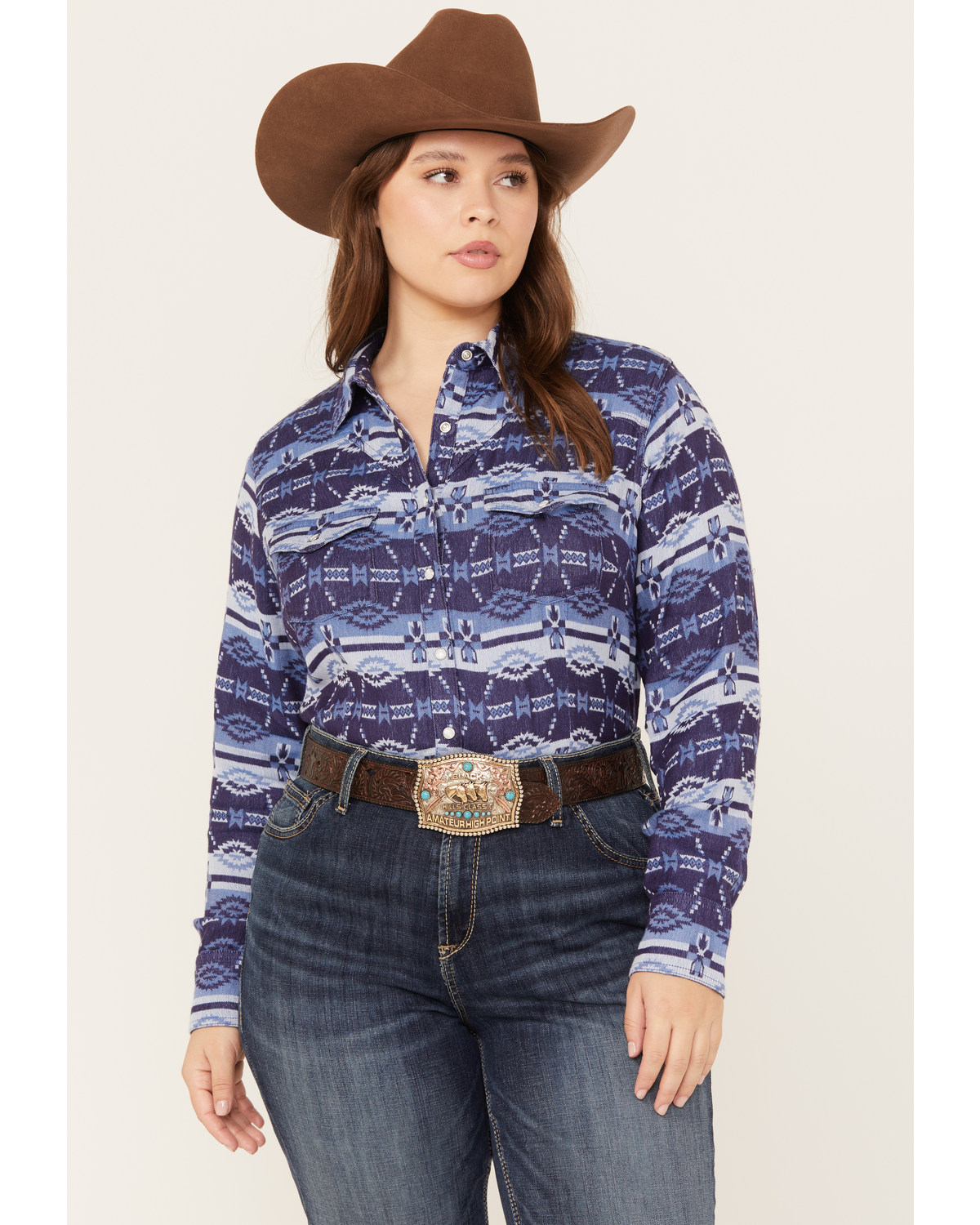 Ariat Women s R.E.A.L. Southwestern Oceanic Print Long Sleeve Western Pearl Snap Shirt Plus Boot Barn in Tustin CA