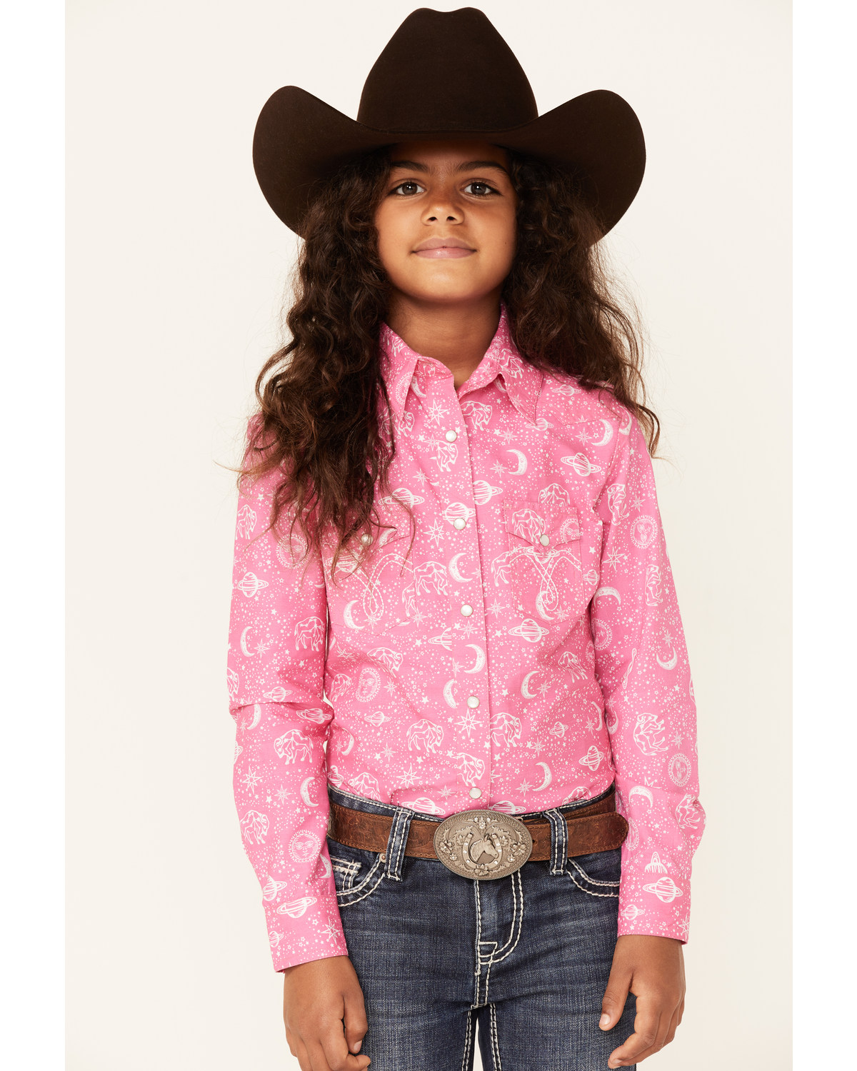 Girls pink western shirt clearance