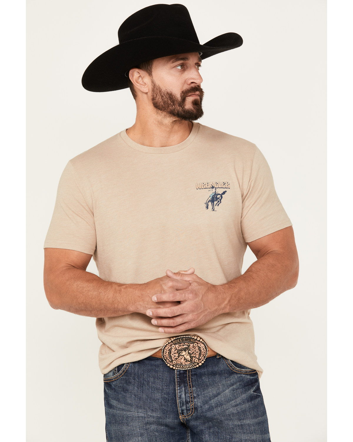 Wrangler Men's Bucking Horse and Logo Short Sleeve Graphic T-Shirt