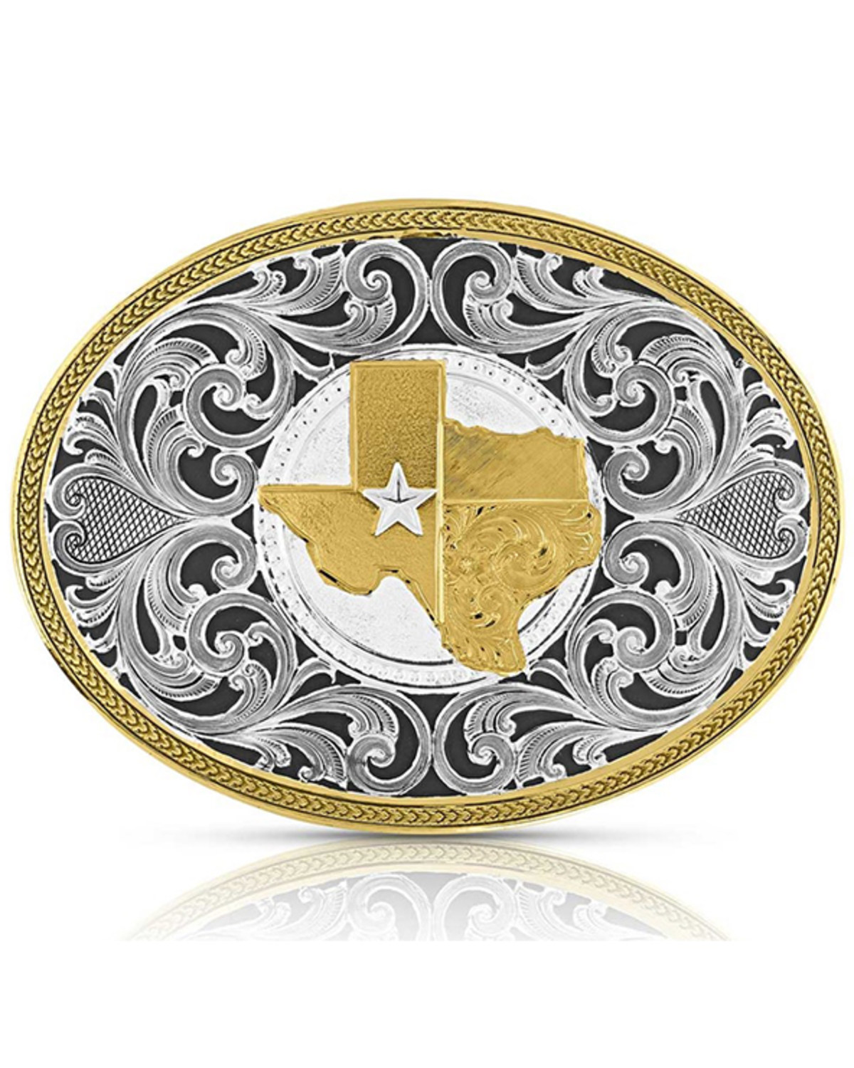 Montana Silversmiths Lone Star Texas State Belt Buckle