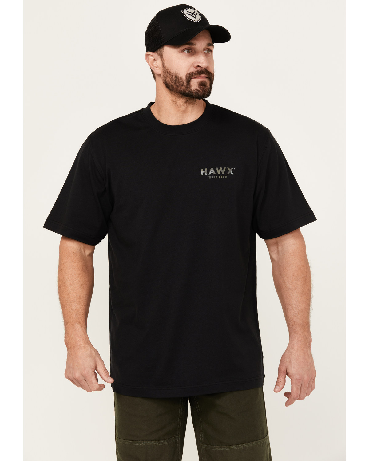 Hawx Men's Camo Logo Short Sleeve Graphic Work T-Shirt