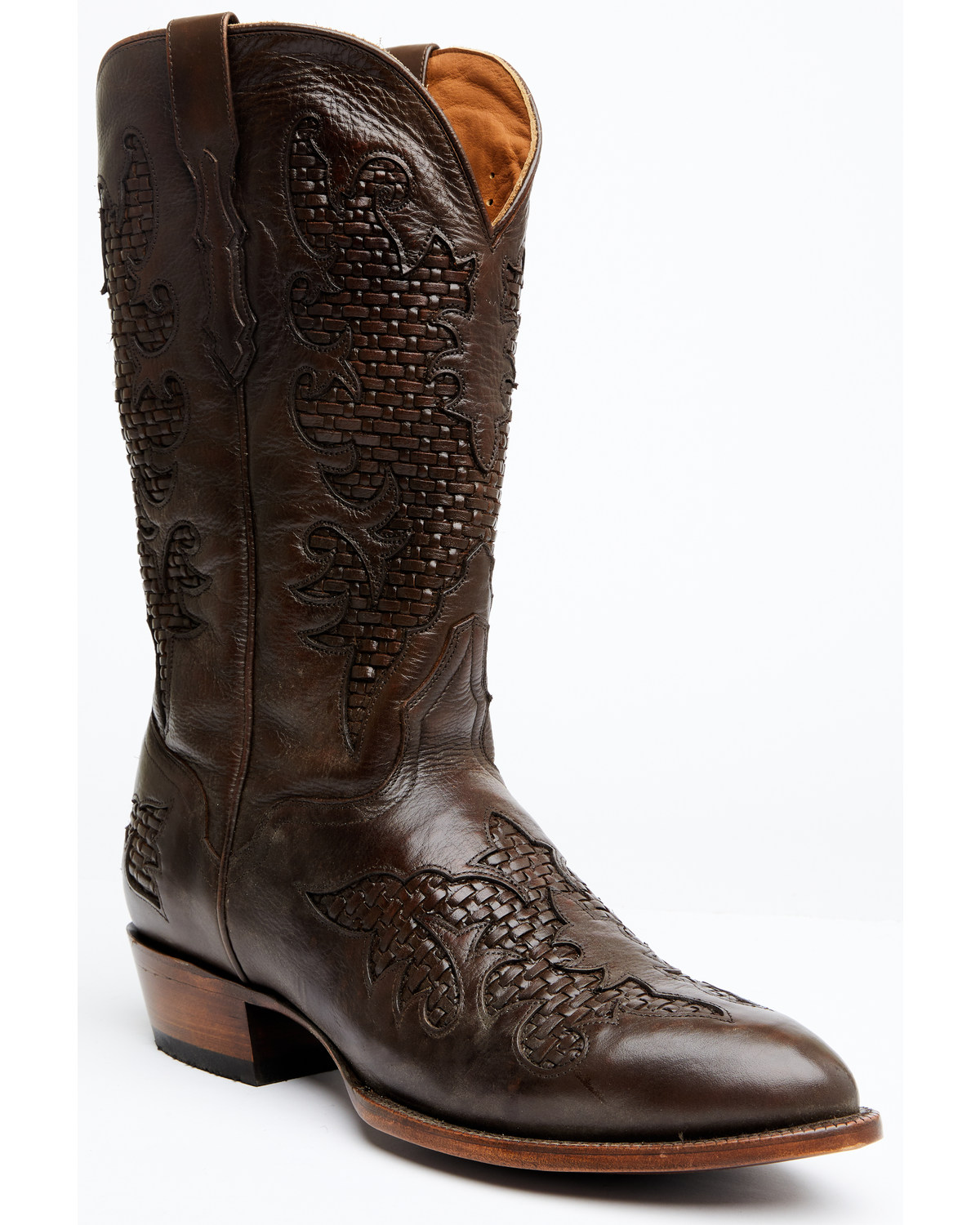 El Dorado Men's Basket Weave Western Boots - Medium Toe