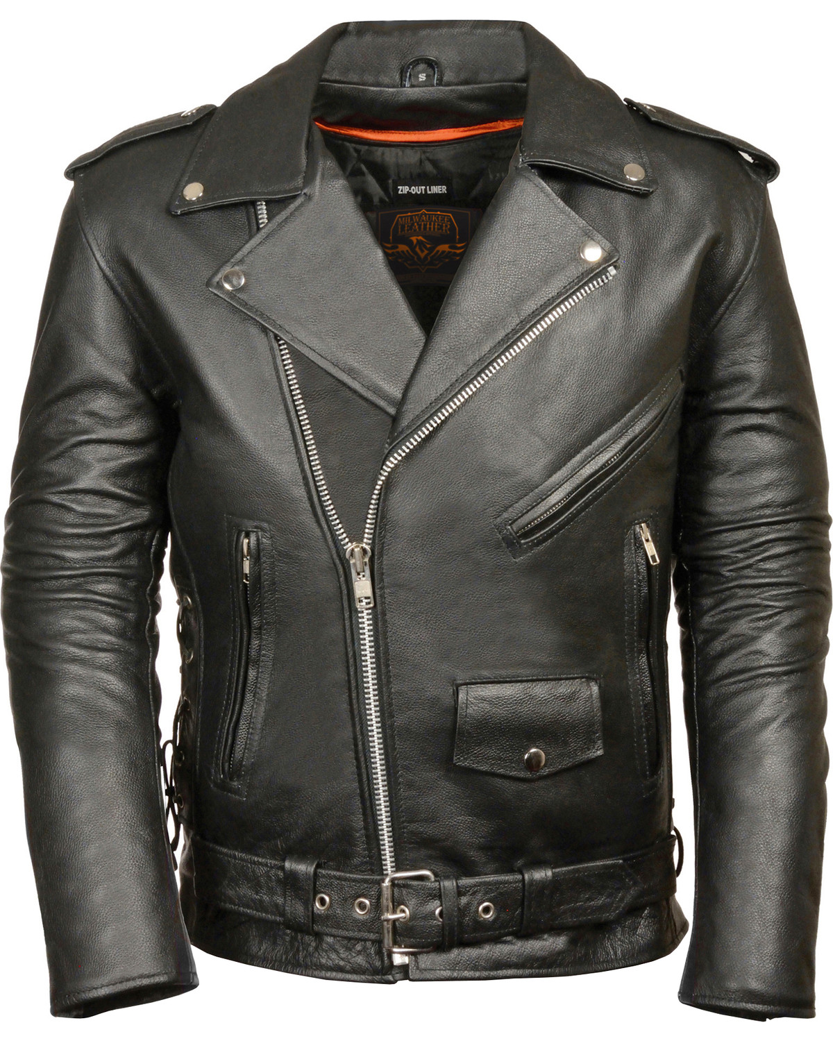 Ladies Black Leather Traditional Police Style Motorcycle Jacket Ladies Black Leather Traditional Police Style Motorcycle Jacket