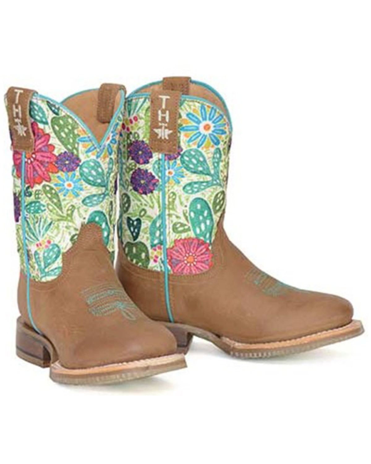 Tin Haul Little Girls' Sparkles Western Boots - Broad Square Toe