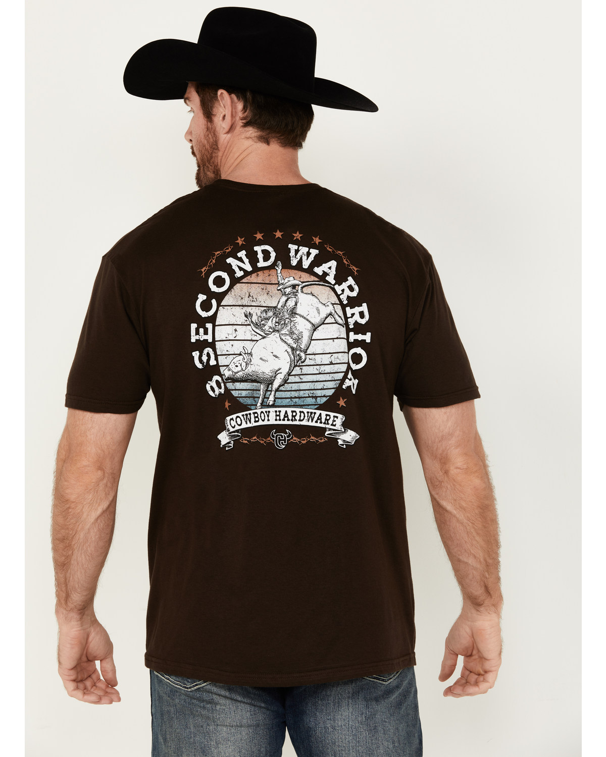 Cowboy Hardware Men's 8 Second Warrior Short Sleeve Graphic T-Shirt