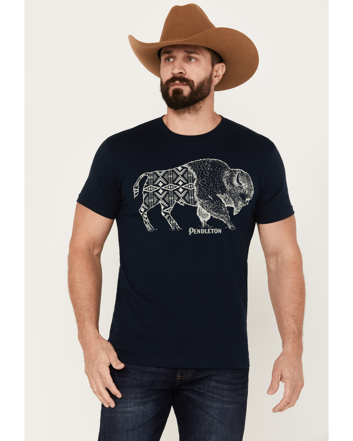 Pendleton Men's Jacquard Bison Short Sleeve Graphic T-Shirt