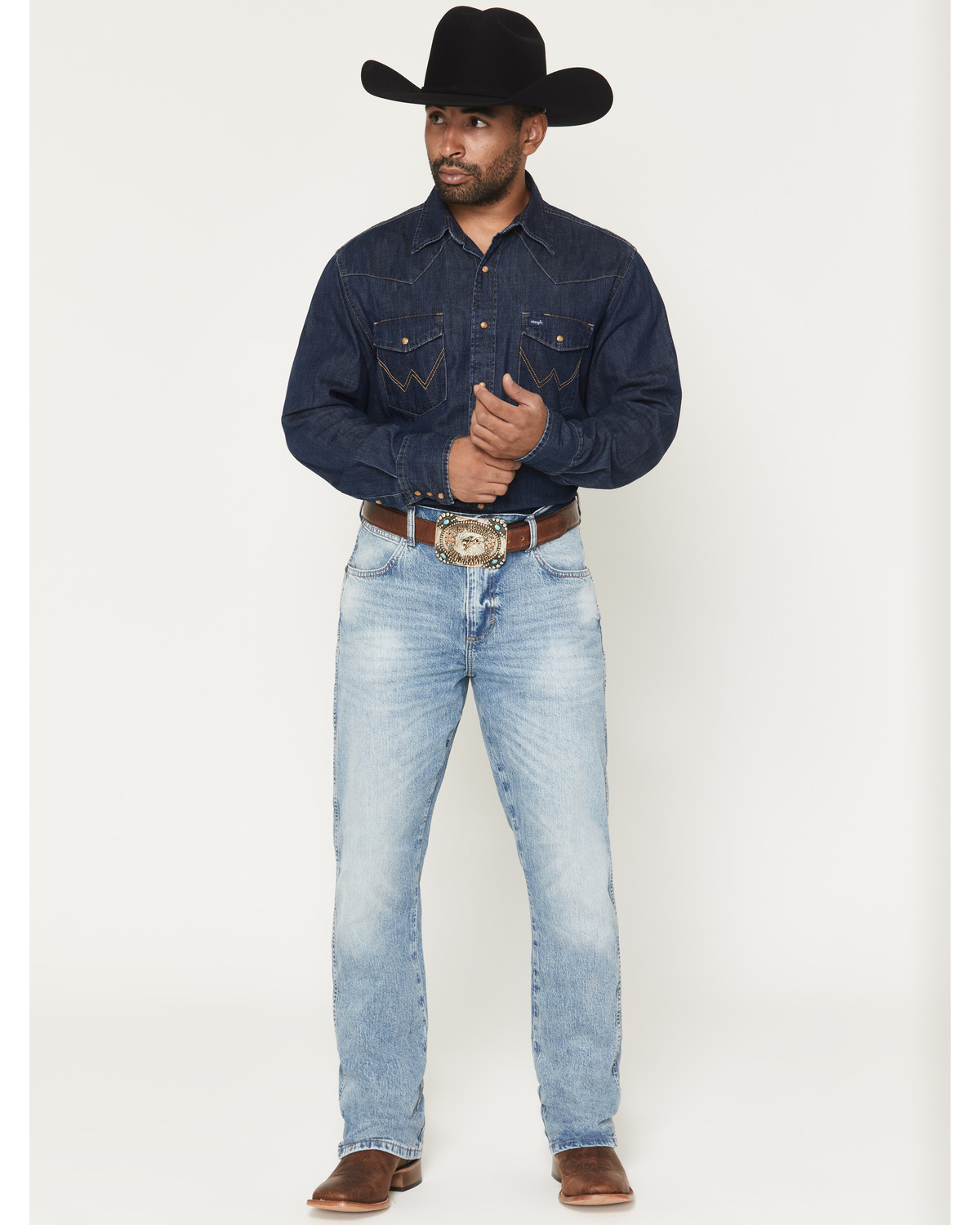 Wrangler Retro Men's 77MWZ Jones Light Wash Slim Bootcut Stretch Denim Jeans