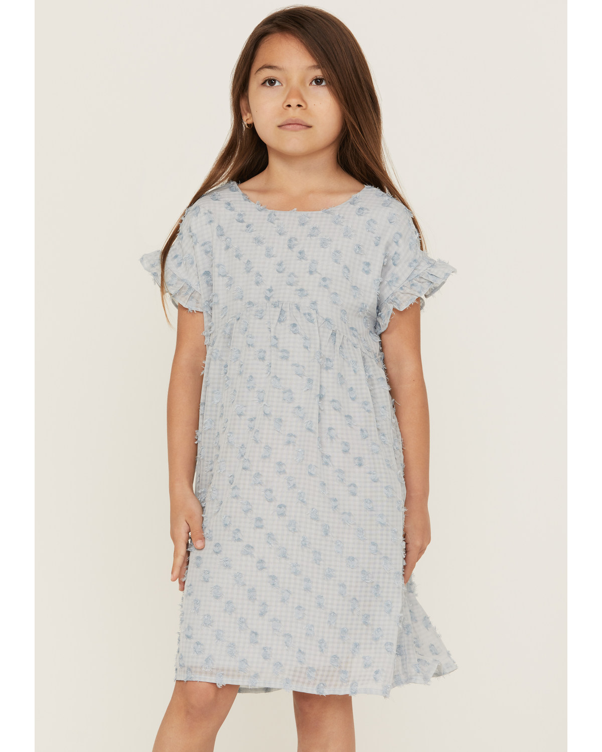 Hayden Girls' Ruffle Sleeve Swiss Dot Tunic Dress