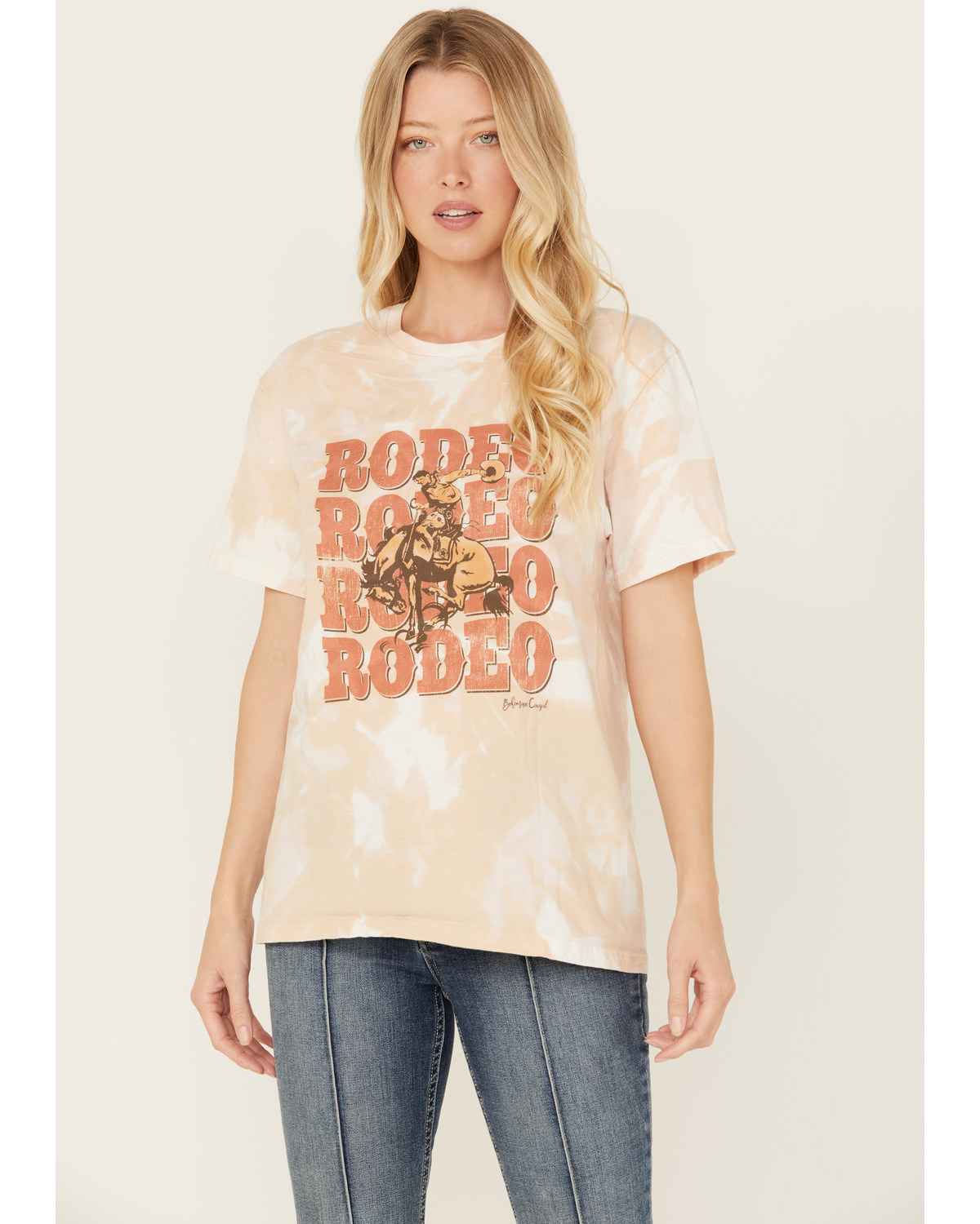 Bohemian Cowgirl Women's Rodeo Bleached Short Sleeve Graphic Tee