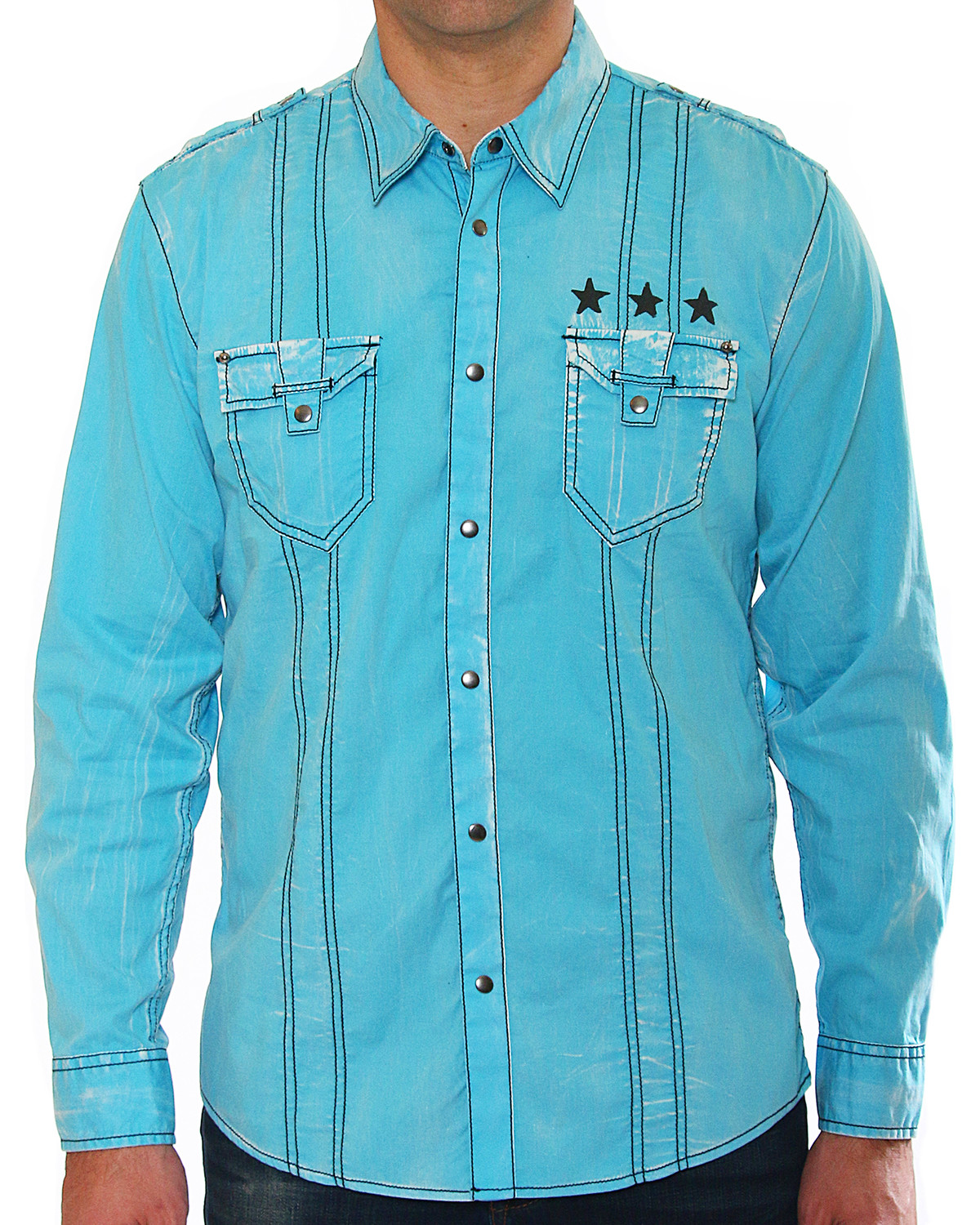 Austin Season Men's Embroidered Long Sleeve Western Shirt