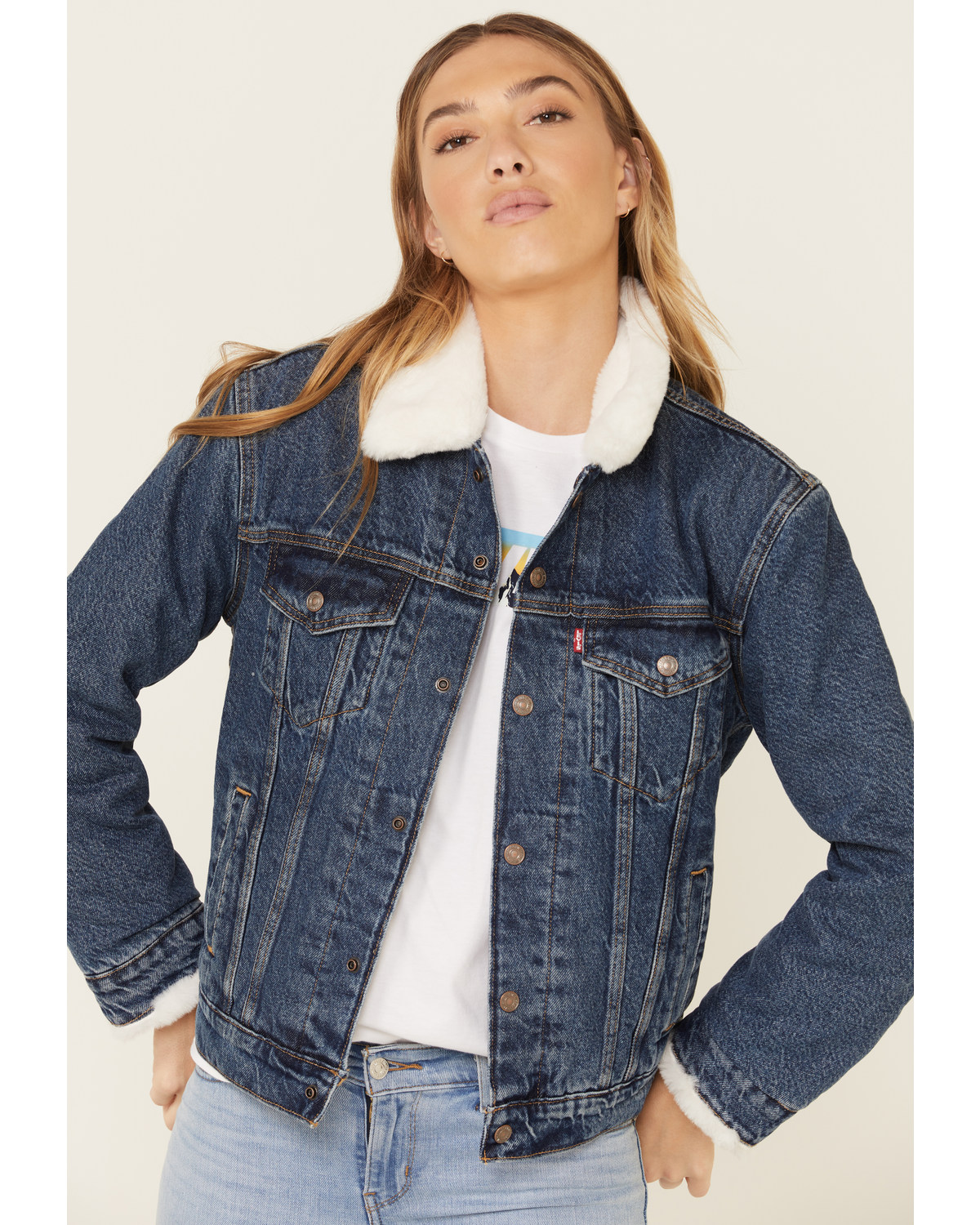 womens fur lined jean jacket