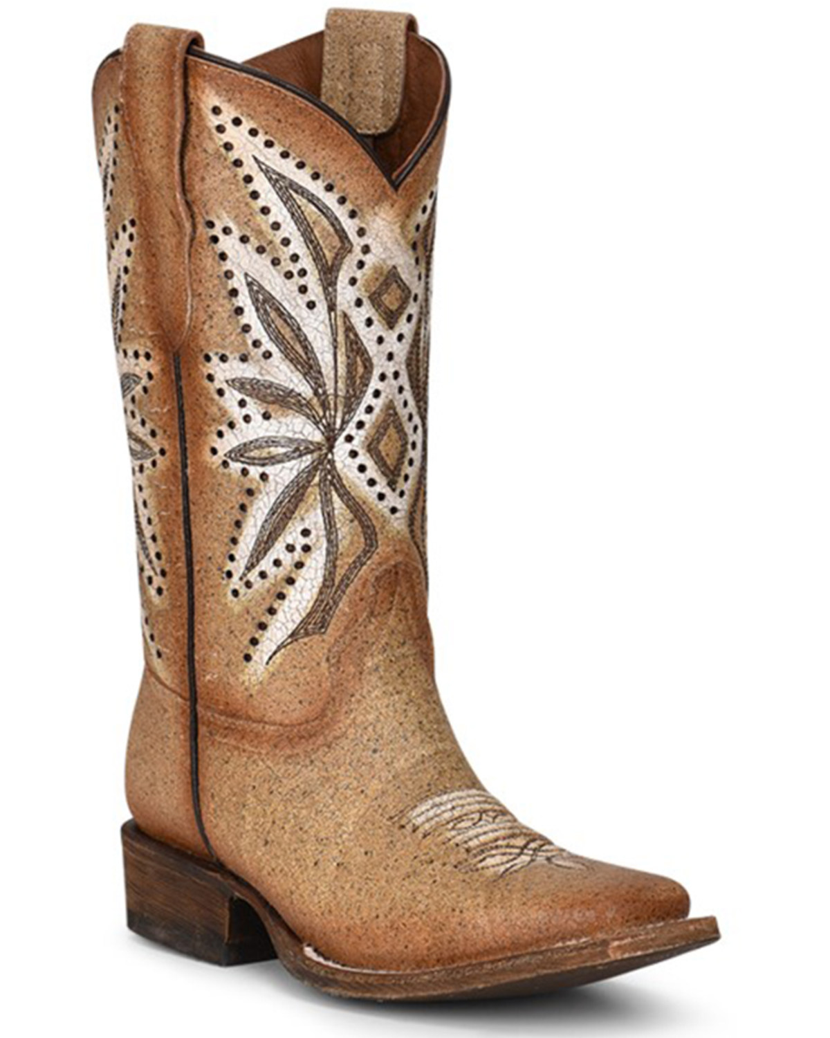 Corral Girls' Straw Embroidery Western Boots - Square Toe