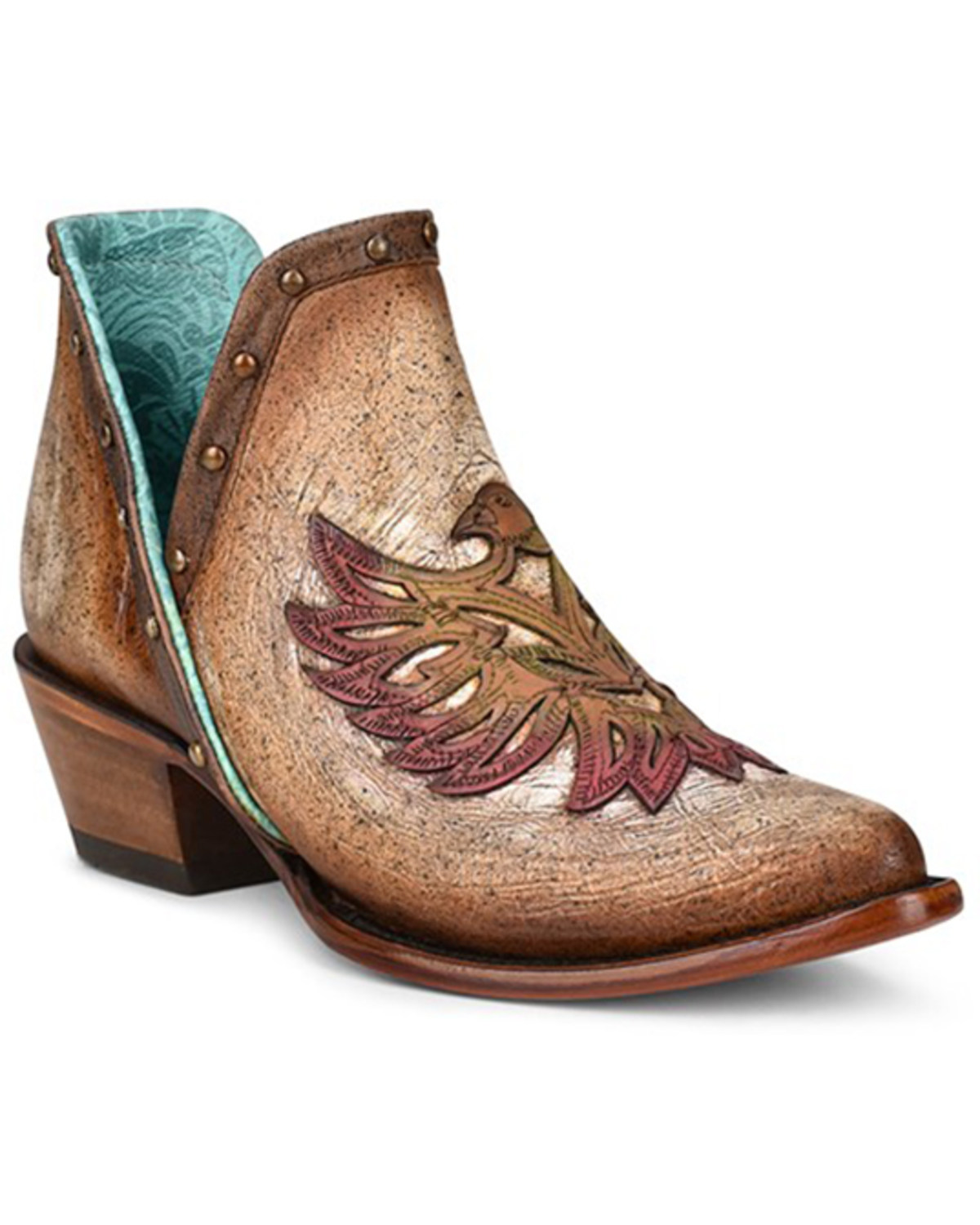 Corral Women's Overlay and Studded Fashion Booties - Round Toe