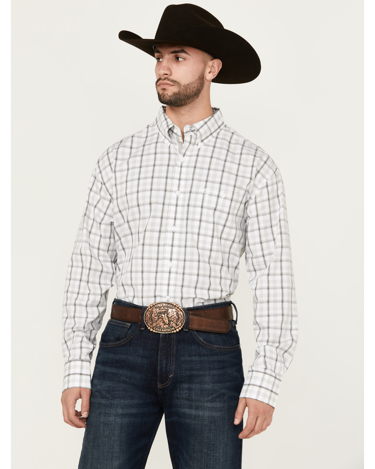 Wrangler George Strait by Wrangler Men s Plaid Print Long Sleeve Button Down Stretch Western Shirt Boot Barn in Tustin CA