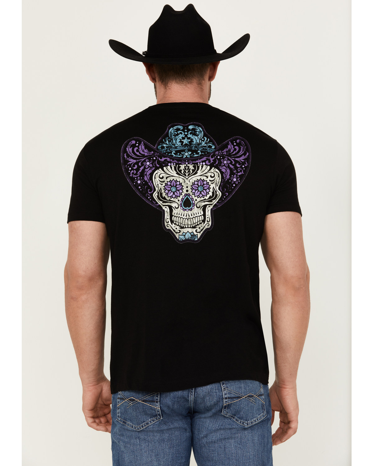 Moonshine Spirit Men's Sugar Skull Short Sleeve Graphic T-Shirt