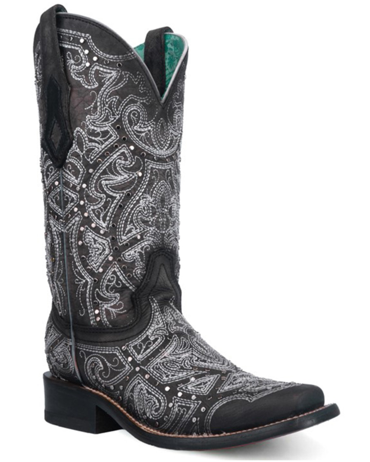 Corral Women's Embroidered Western Boots - Broad Square Toe
