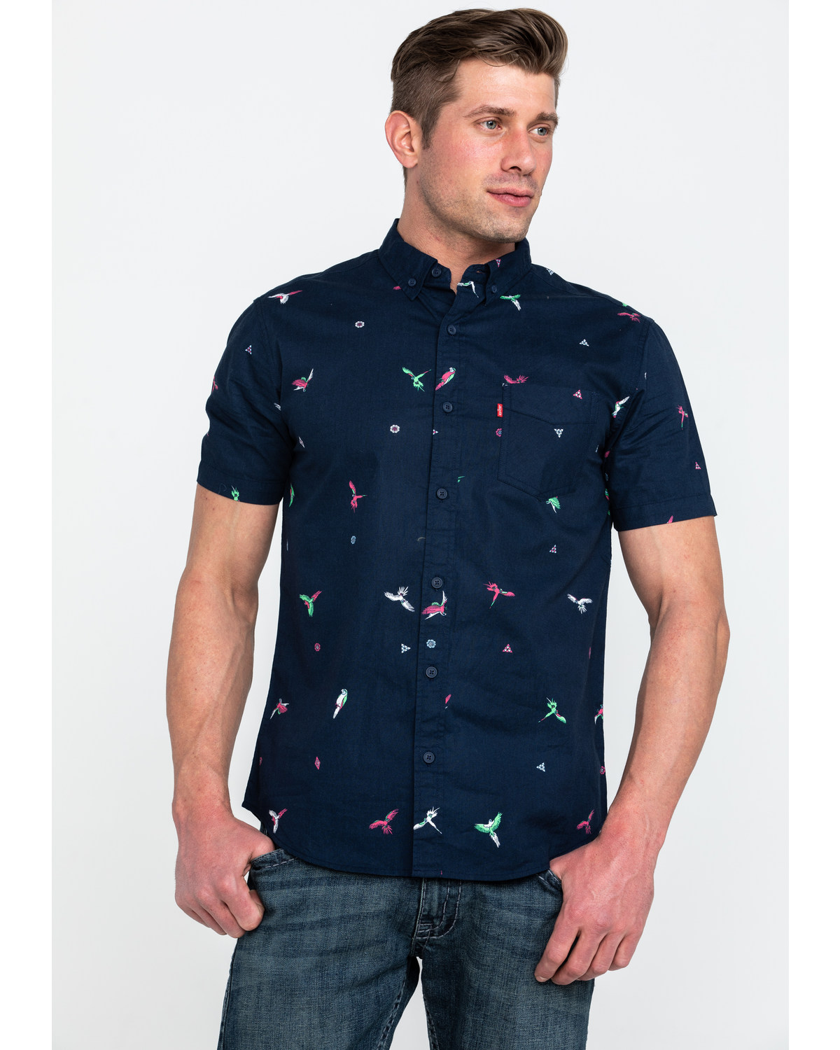 levi's short sleeve western shirt