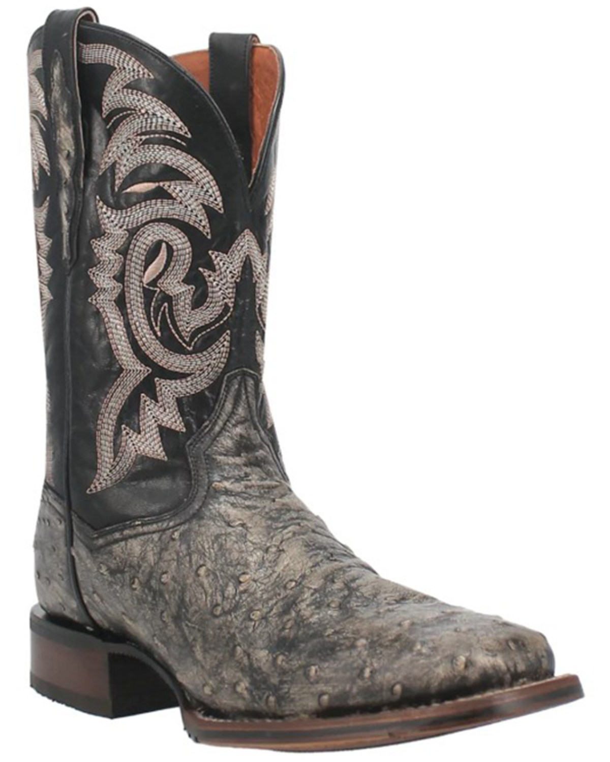 Dan Post Men's Dillinger Full Quill Ostrich Western Boots - Broad Square Toe
