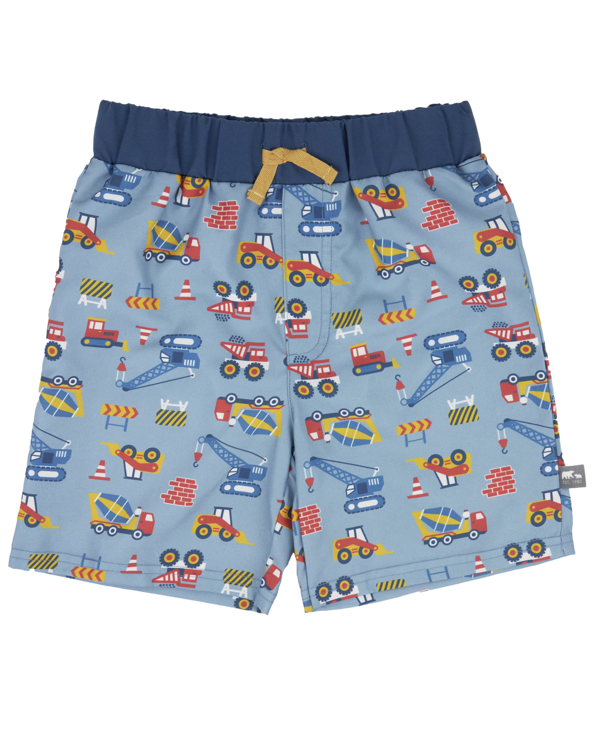 Rugged Bear Toddler Boys' Construction Print Swim Shorts