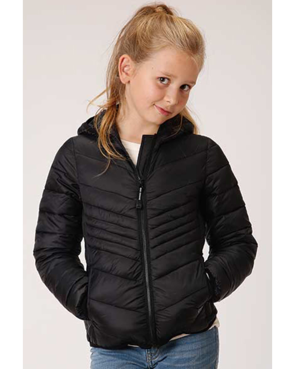 black lightweight quilted jacket