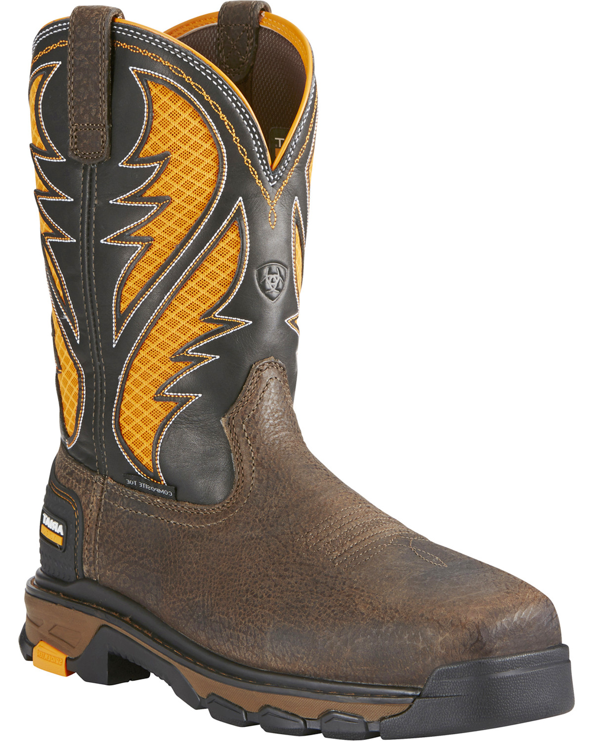 ariat men's pull on work boots cheap online