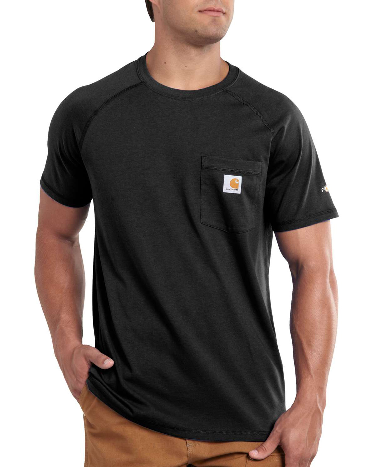 Carhartt Men's Force Cotton Delmont Short-Sleeve T-Shirt - Black