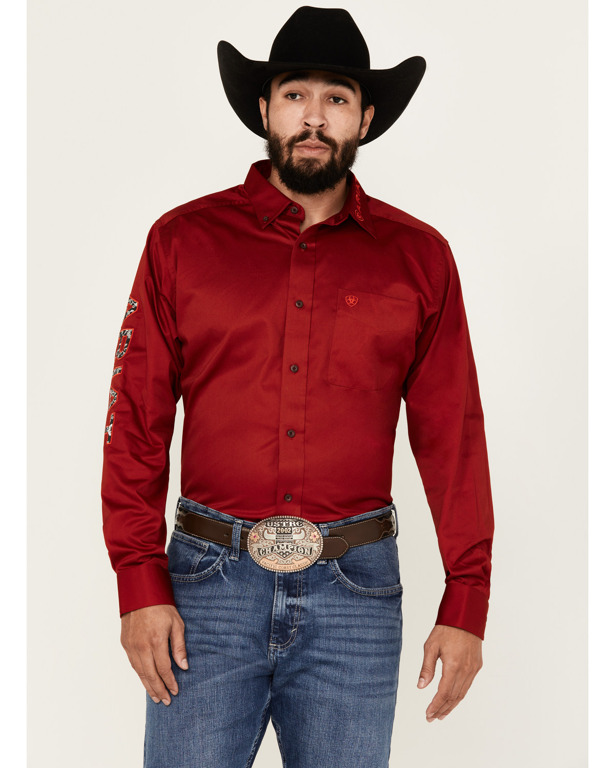 Ariat Men's Team Logo Twill Fitted Long Sleeve Button-Down Western Shirt