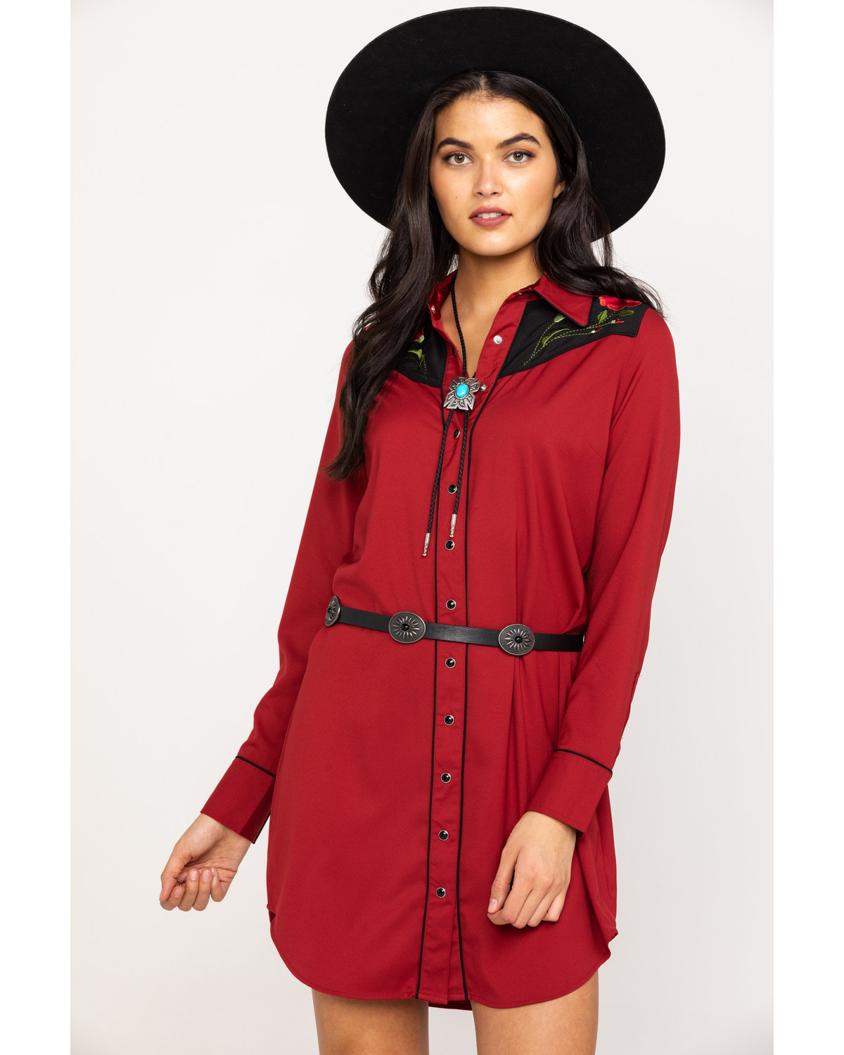 Roper Women S Rose Embroidered Vintage Shirt Dress Boot Barn