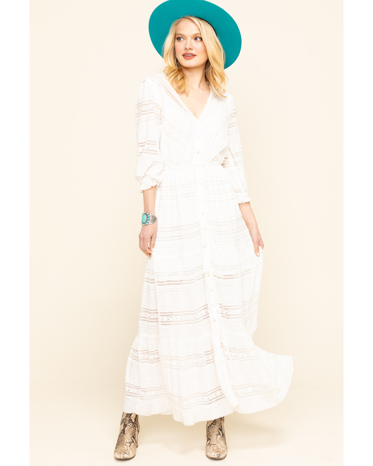 taliana white lace button back maxi dress