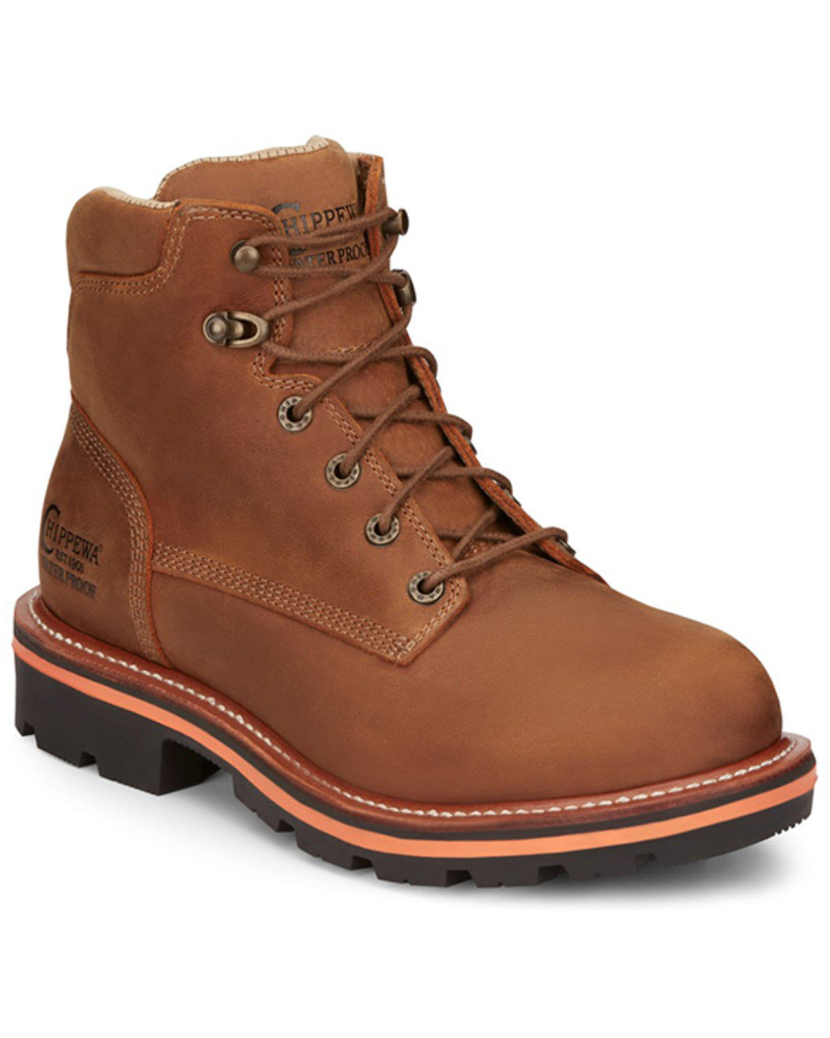 Chippewa Men's Thunderstruck 6" Lace-Up Waterproof Work Boots - Round Toe