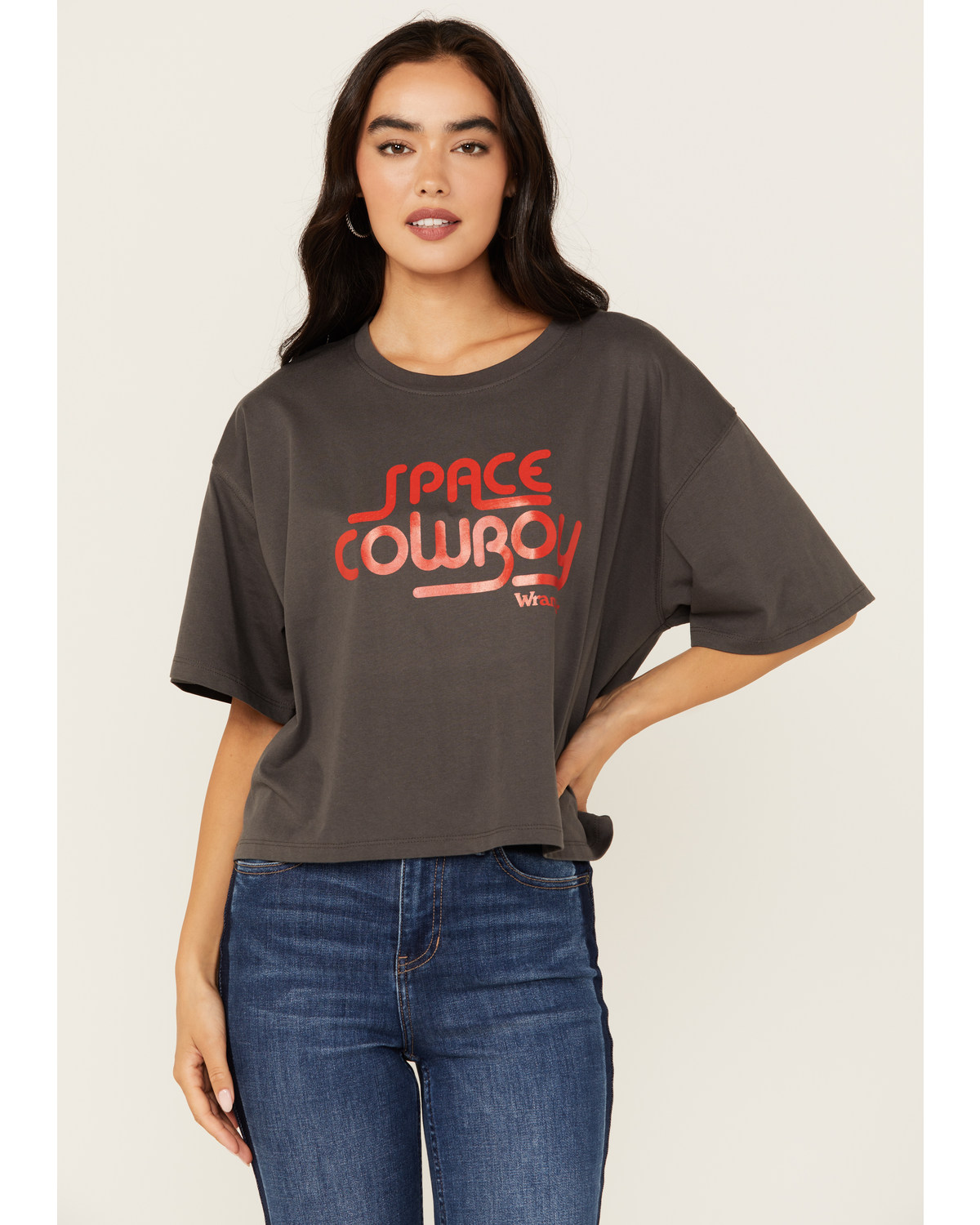 Wrangler Women's Space Cowboy Boxy Cropped Graphic Tee