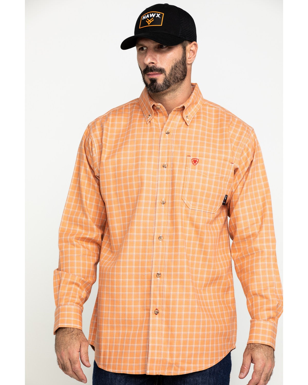 FR Orange Excavator Plaid Long Sleeve 